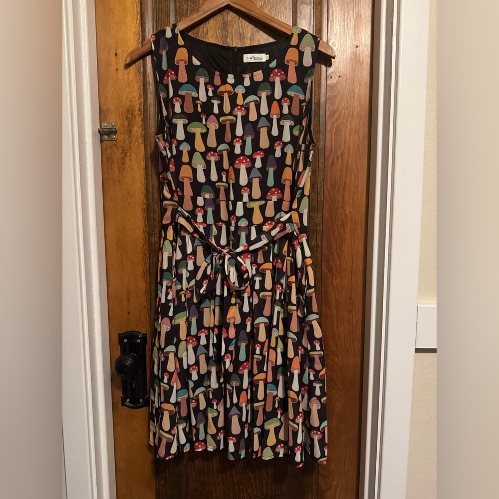 Black Mushroom Print Dress